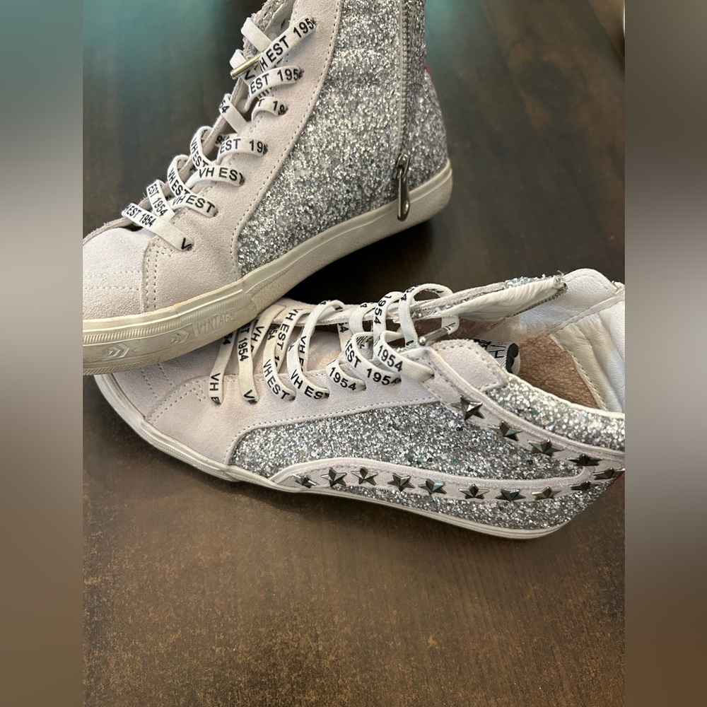 Women's Glitter High-Top Sneakers